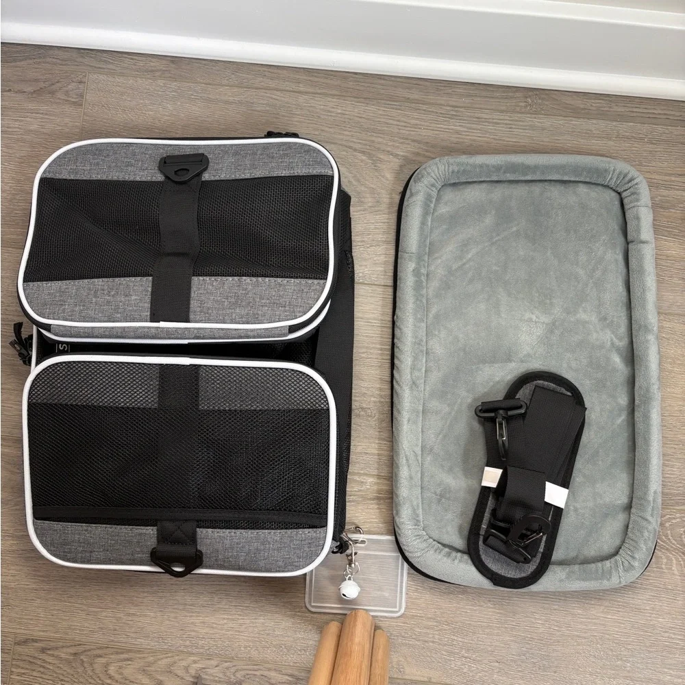 Petskd Gray Top-Expandable Soft-Sided Pet Carrier for Small Cats and Dogs NEW